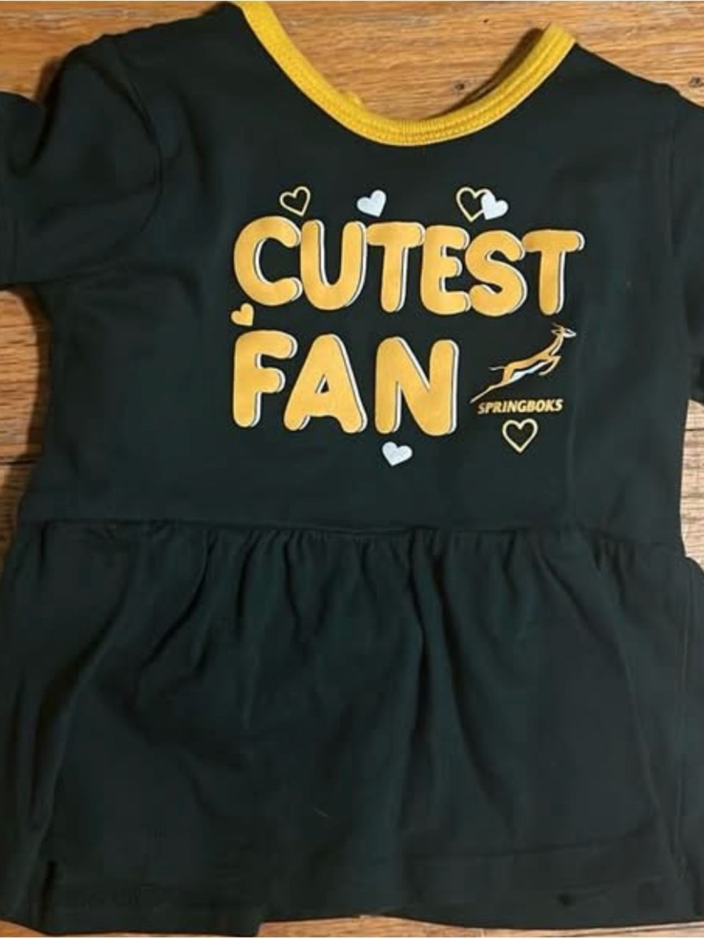 Springboks "Cutest Fan" Black & Gold Girls Dress